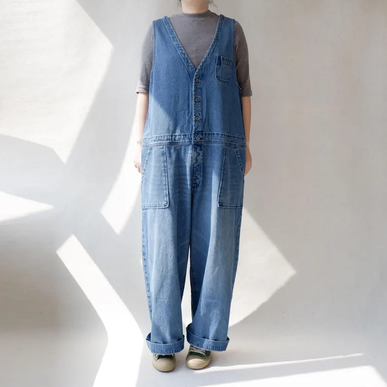 Sleeveless Jeans Jumpsuits - Image 2