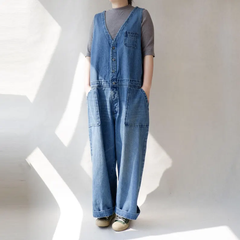 Sleeveless Jeans Jumpsuits - Image 4