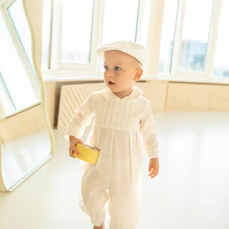 Boys Christening Outfit Romper