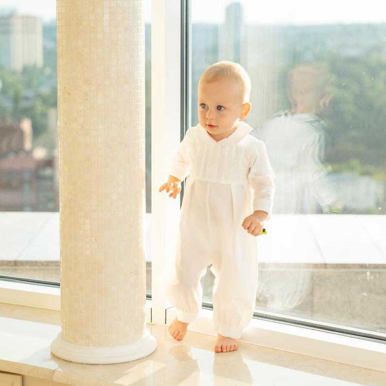 Boys Christening Outfit Romper - Image 6